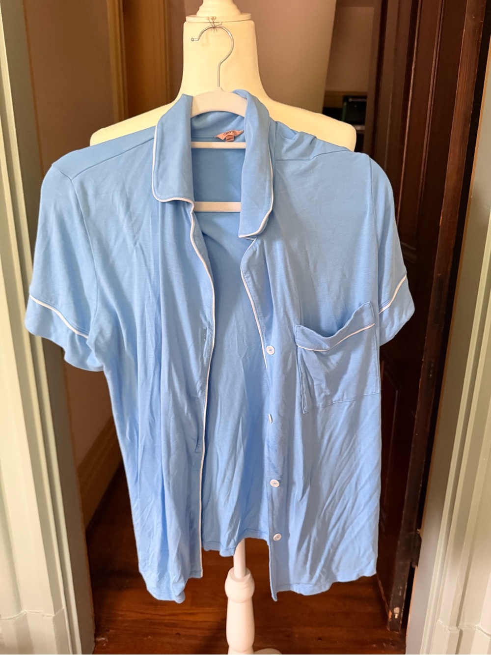 Eberjey Light Blue Short-Sleeve Button-Down set